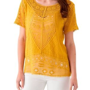 Ultra Pink Mustard Lace Blouse